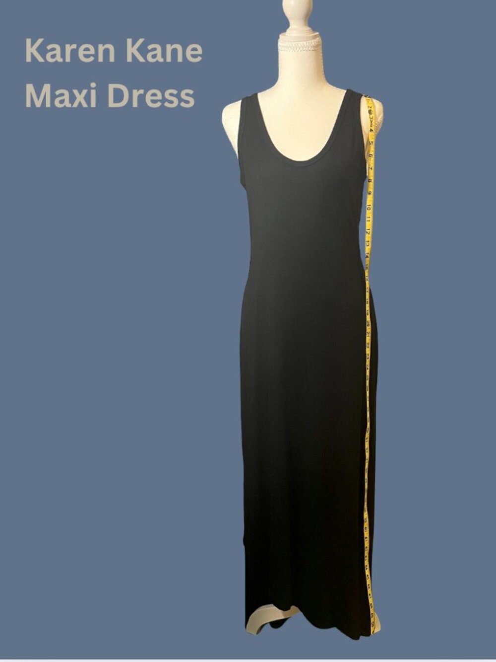 Karen Kane Black Stretch Jersey Asymmetrical Maxi Dress M